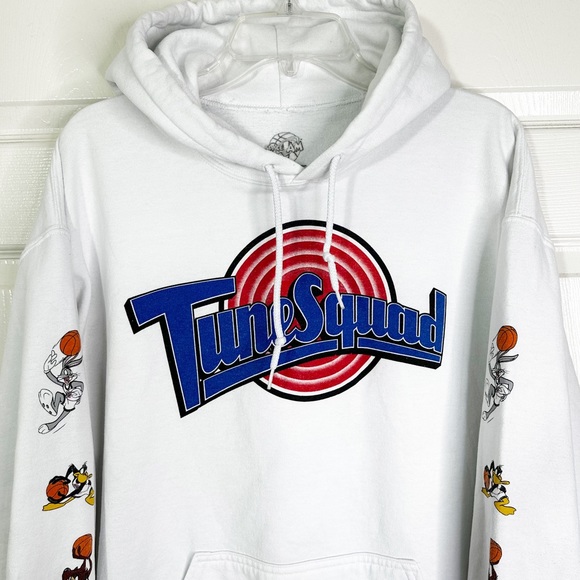 Space Jam Tune Squad Graphic Pullover Hoodie Sweatshirt White Unisex L - Picture 3 of 9